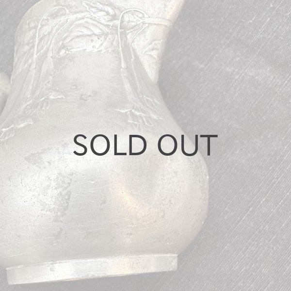 画像7: フランス・アンティーク アールヌーボー　エタン（ピューター）ジャグ/花