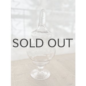 画像: フランス・アンティーク ガラスのボンボニエール　ガラスジャー　