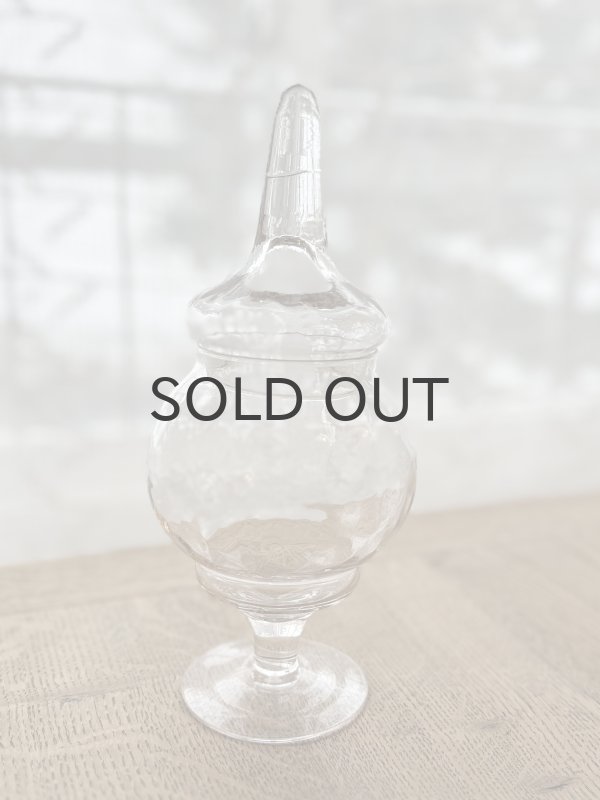 画像1: フランス・アンティーク ガラスのボンボニエール　ガラスジャー　