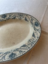 画像: ベルギー・アンティーク　BOCH b.f.k 花柄オーバルプレート/LouisXVI