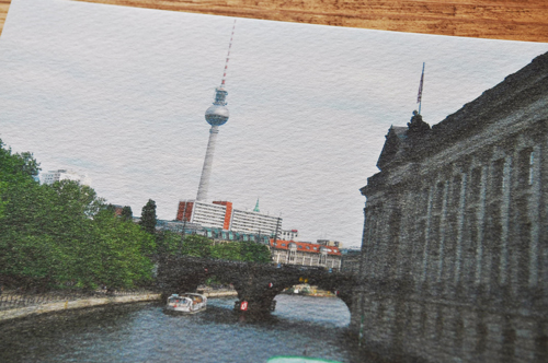 画像: オリジナルポストカード/ベルリン・・・テレビ塔とシュプレー川