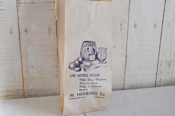画像3: オランダ・ヴィンテージ紙袋/W.HEERING/白×青/チーズ