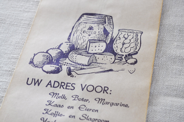 画像2: オランダ・ヴィンテージ紙袋/W.HEERING/白×青/チーズ