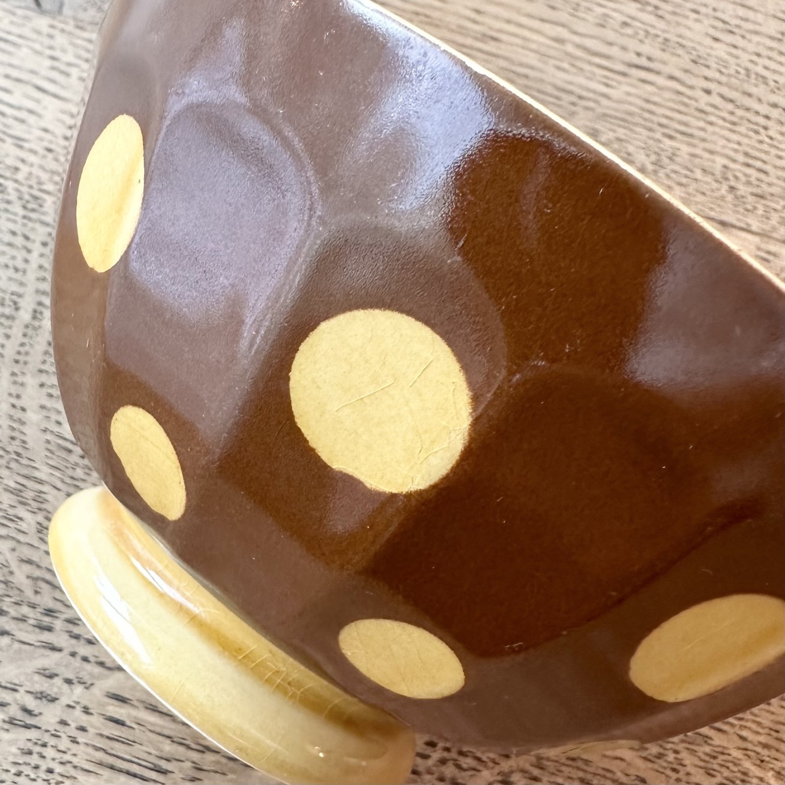 画像3: フランス・サルグミンヌ　チョコレートブラウンの水玉カフェオレボウル