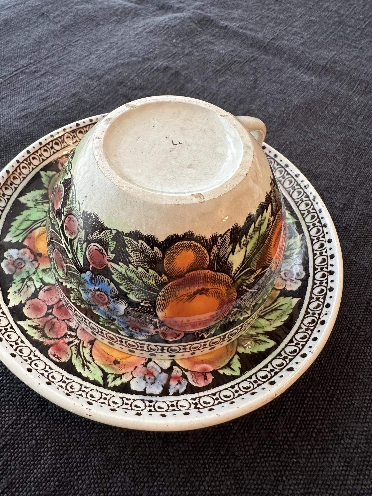 画像2: フランス・OPAQUE de Sarreguemines サルグミンヌ／カップ&ソーサー/フルーツ