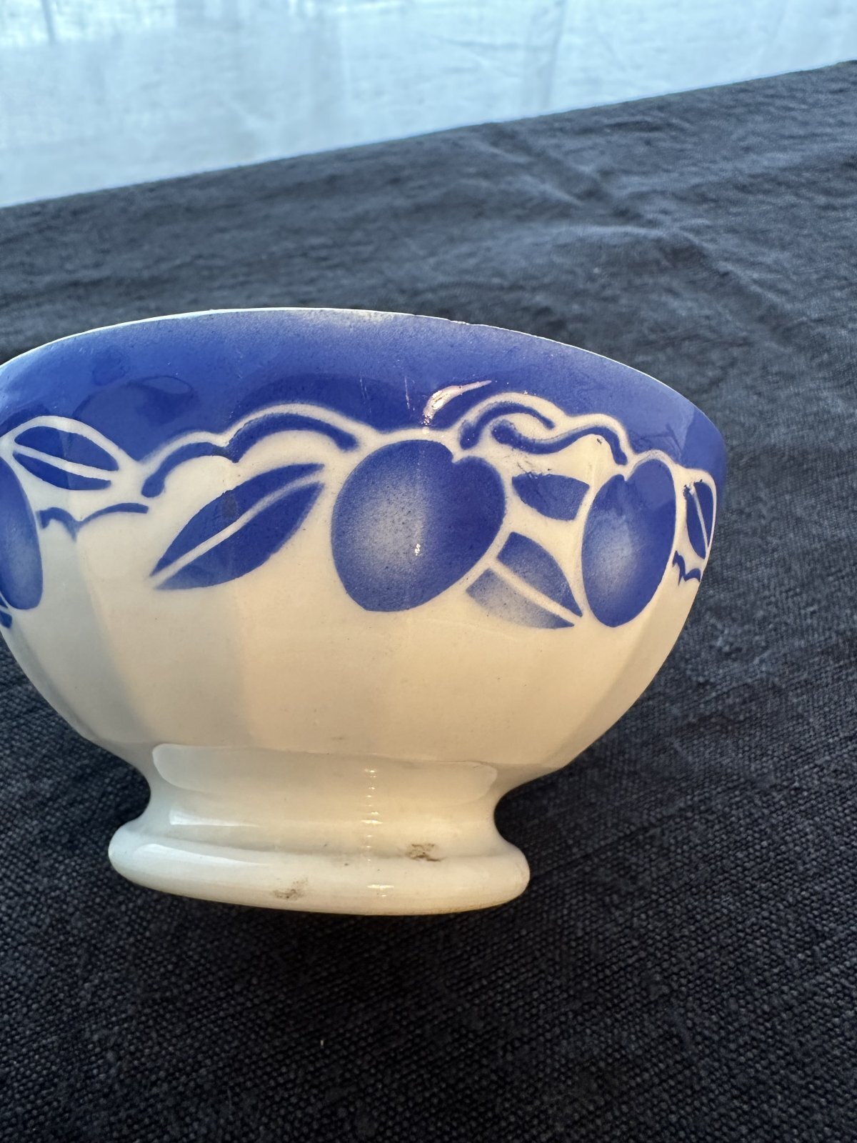 画像2: フランス・窯元不カフェオレボウル/ブルー　フルーツ